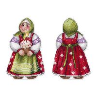 Набор для вышивания на пластиковой канве "Бабушка с куличом" (160х100 мм)