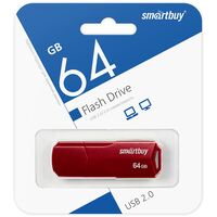 USB Flash Drive 64GB SmartBuy Clue Burgundy (SB64GBCLU-BG)