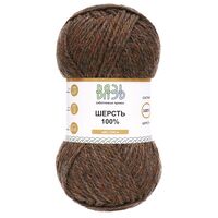 Пряжа "Шерсть №006" (100 г; 150 м; коричневый меланж)