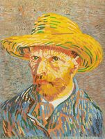 Кристальная вышивка-мозаика "Автопортрет в соломенной шляпе, Винсент ван Гог" (300х400 мм)