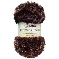 Пряжа "Артемида Принт №03" (100 г; 34 м; черный/оранжевый)