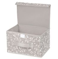 Коробка для хранения с крышкой "Белая веточка на сером" (26х20х16 см)