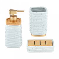 Набор для ванной комнаты "Бамбук" (3 предмета; голубой меланж)