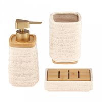 Набор для ванной комнаты "Бамбук" (3 предмета; кремовый меланж)