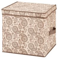 Коробка для хранения с крышкой "Пейсли бежево-коричневый" (31х31х31 см)