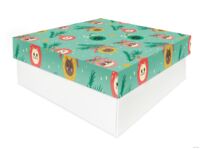 Подарочная коробка "Новогодние игрушки" (20х20х8 см)