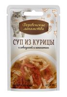Пресервы для кошек "Суп из курицы с говядиной и шпинатом" (35 г)