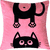 Подушка "Meow" (35x35 см; розовая)